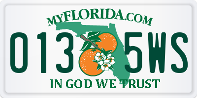 FL license plate 0135WS