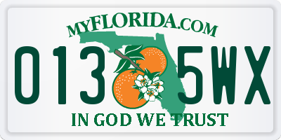 FL license plate 0135WX