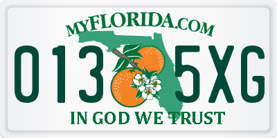 FL license plate 0135XG