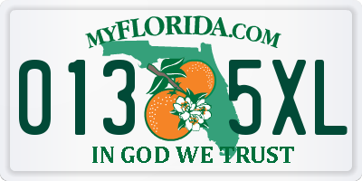 FL license plate 0135XL