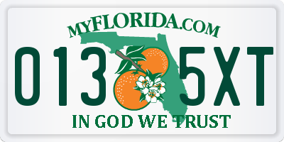 FL license plate 0135XT