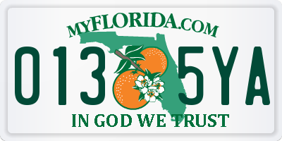 FL license plate 0135YA