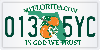 FL license plate 0135YC
