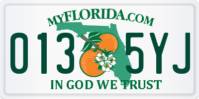FL license plate 0135YJ