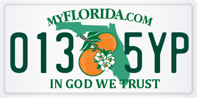 FL license plate 0135YP
