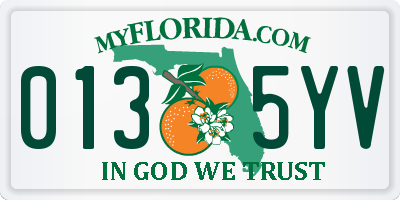 FL license plate 0135YV