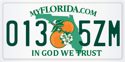 FL license plate 0135ZM