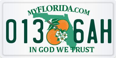 FL license plate 0136AH