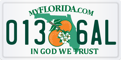 FL license plate 0136AL