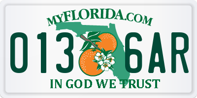 FL license plate 0136AR