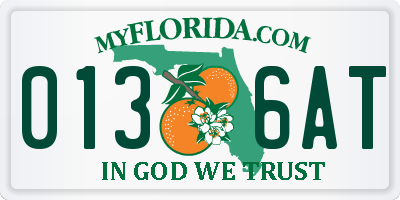 FL license plate 0136AT