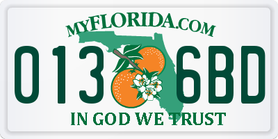 FL license plate 0136BD