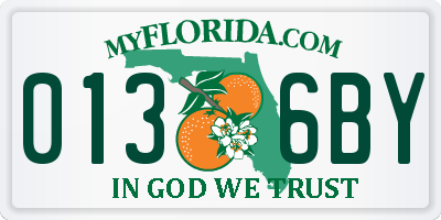 FL license plate 0136BY