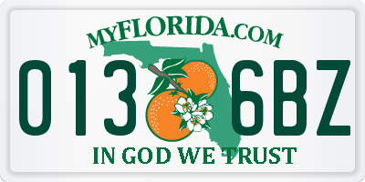 FL license plate 0136BZ