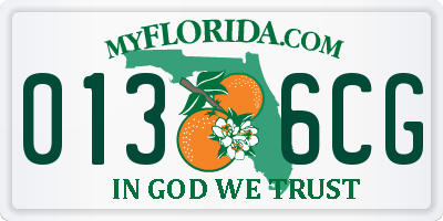 FL license plate 0136CG