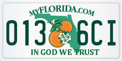 FL license plate 0136CI