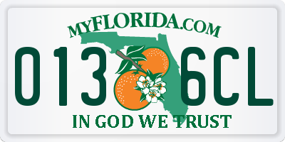 FL license plate 0136CL