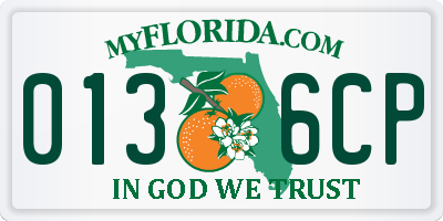 FL license plate 0136CP
