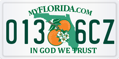 FL license plate 0136CZ