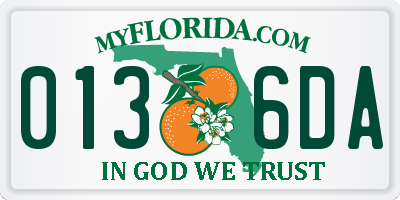 FL license plate 0136DA