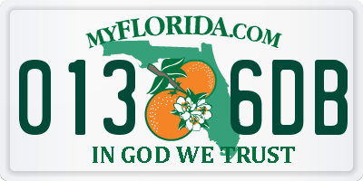 FL license plate 0136DB