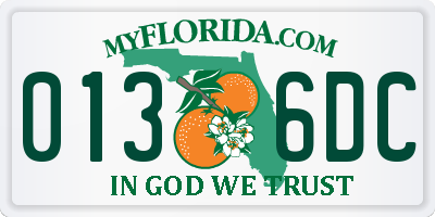 FL license plate 0136DC
