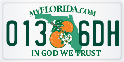 FL license plate 0136DH