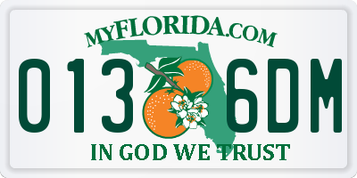 FL license plate 0136DM