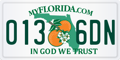 FL license plate 0136DN