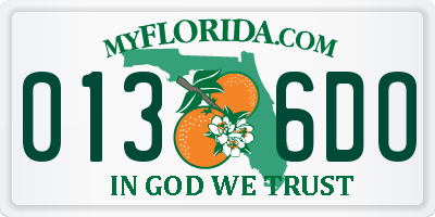 FL license plate 0136DO