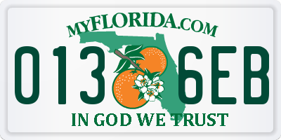 FL license plate 0136EB
