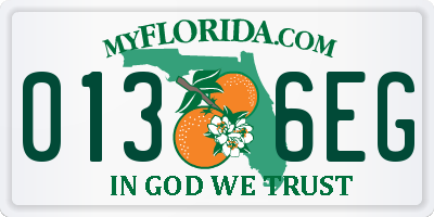 FL license plate 0136EG