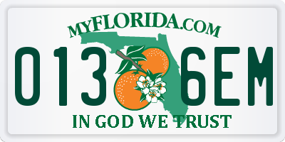 FL license plate 0136EM
