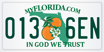 FL license plate 0136EN