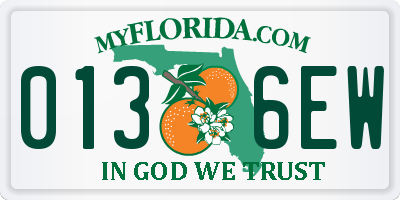 FL license plate 0136EW