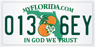 FL license plate 0136EY