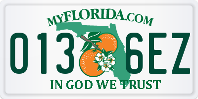 FL license plate 0136EZ