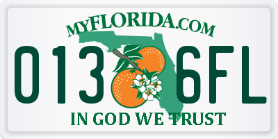 FL license plate 0136FL
