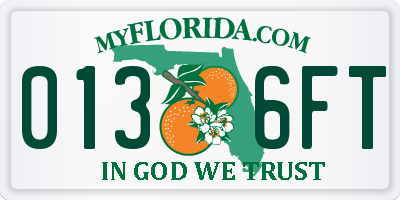 FL license plate 0136FT