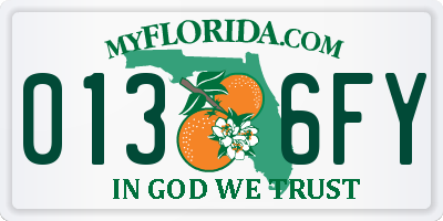 FL license plate 0136FY