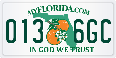 FL license plate 0136GC