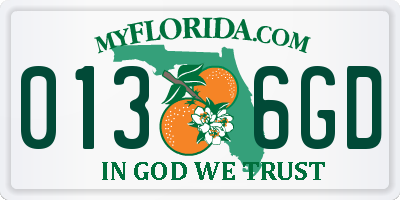 FL license plate 0136GD