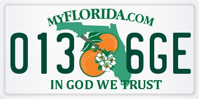 FL license plate 0136GE