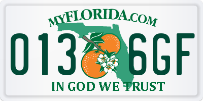 FL license plate 0136GF