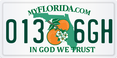 FL license plate 0136GH