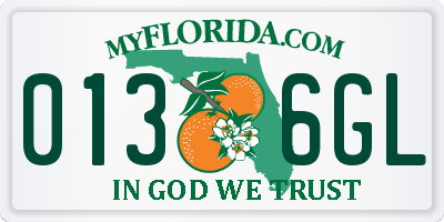 FL license plate 0136GL