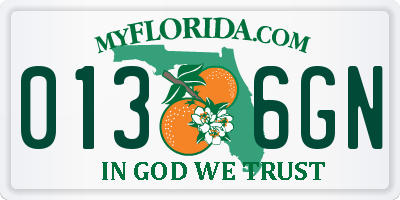FL license plate 0136GN