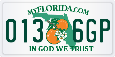 FL license plate 0136GP