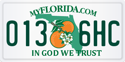 FL license plate 0136HC
