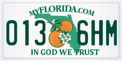 FL license plate 0136HM
